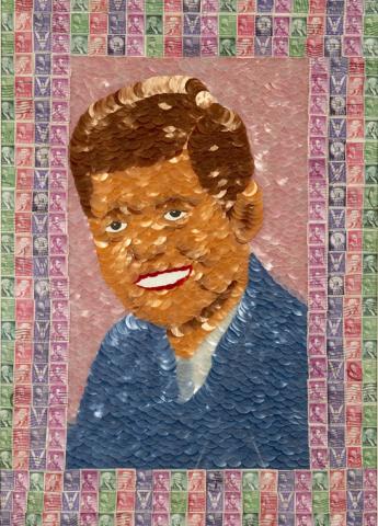 Ribbon and Stamp Portrait of John F. Kennedy